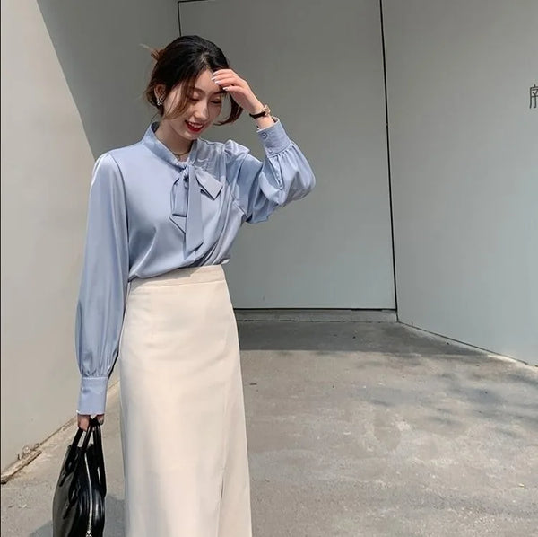 Chiffon Bow Tie Blouse