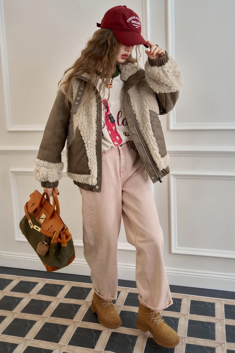 VILZSTUDIOS Vintage Woolen Fur Jacket
