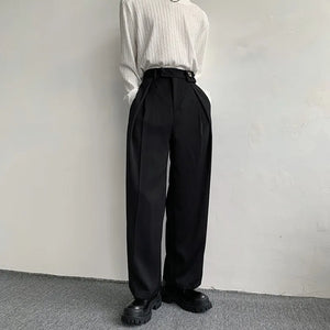 VILZSTUDIOS Dark Academia Black Wide Leg Pants