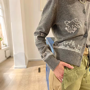 VILZSTUDIOS Embroidered Knit Cardigan