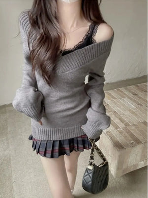 VILZSTUDIOS Cozy V-Neck Knit Sweater
