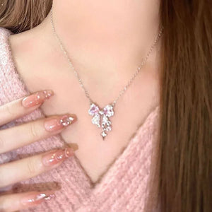 VILZSTUDIOS Sweet Pink Bow Necklace