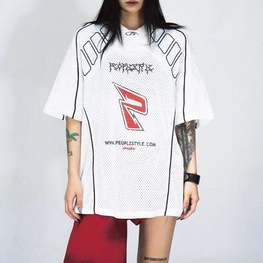 VILZSTUDIOS Breathable Mesh Racing Retro T-Shirt