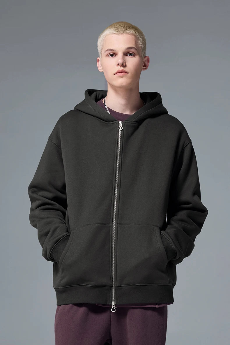 VILZSTUDIOS Premium Trendy Fleece Full Zip Hoodie