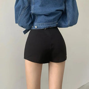 VILZSTUDIOS Black Sexy Split Shorts Skirt Pants