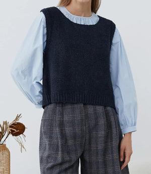 VILZSTUDIOS Cozy Bows Sleeveless Sweater