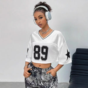 VILZSTUDIOS American Letter Print Summer T-Shirt