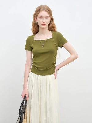 VILZSTUDIOS Slim Fit Square Neck T-Shirt