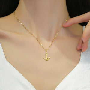 VILZSTUDIOS 316 Stainless Steel Ship's Anchor Pendant Necklace