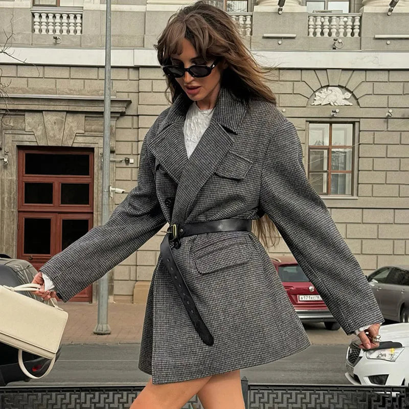 VILZSTUDIOS Plaid Lapel Jacket