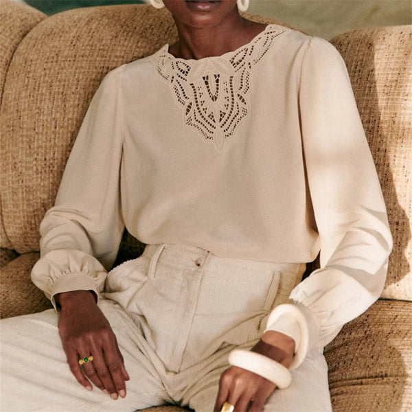 Elegant French Embroidery Blouse