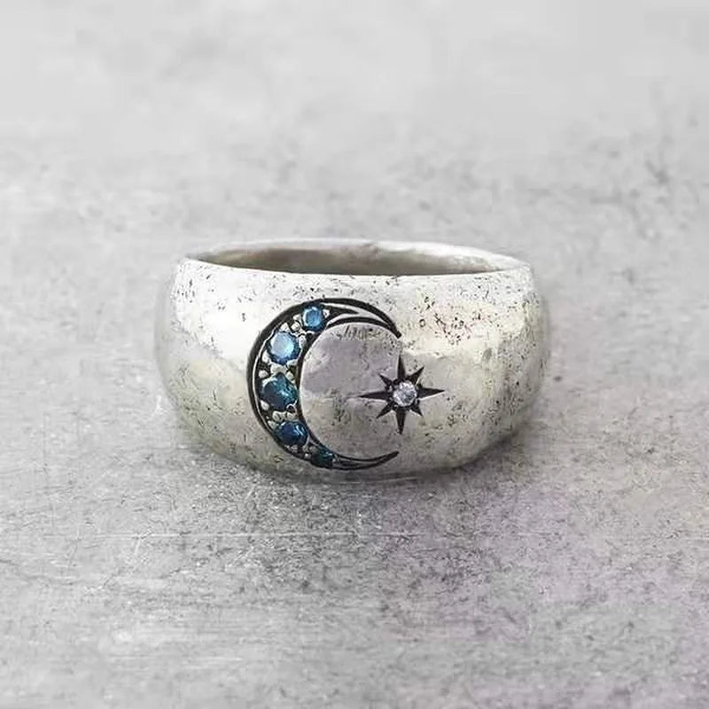 VILZSTUDIOS Vintage Silver Moon Sun Ring