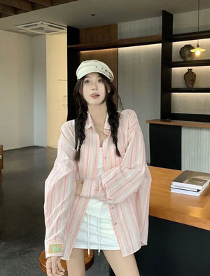 VILZSTUDIOS Wild Oversized Striped Shirt