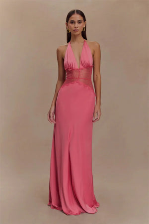VILZSTUDIOS Backless Elegant Lace Maxi Dress