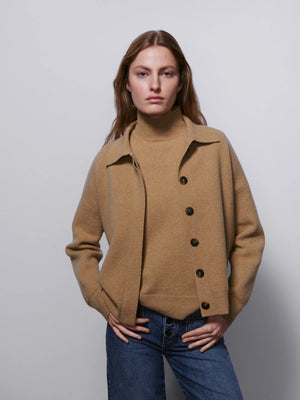 VILZSTUDIOS Classic Wool Blend Knit Cardigan