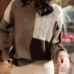 VILZSTUDIOS Thickened Loose Knitwear Patchwork Sweater