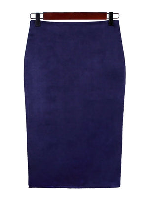 VILZSTUDIOS High Waist Suede Pencil Skirt