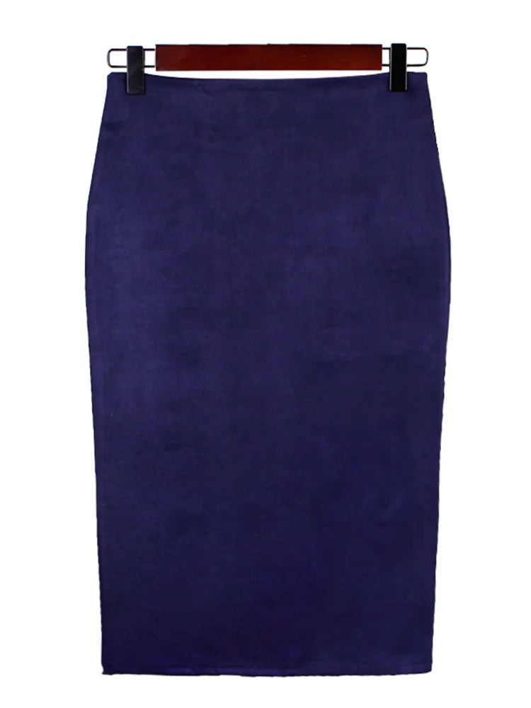 VILZSTUDIOS High Waist Suede Pencil Skirt