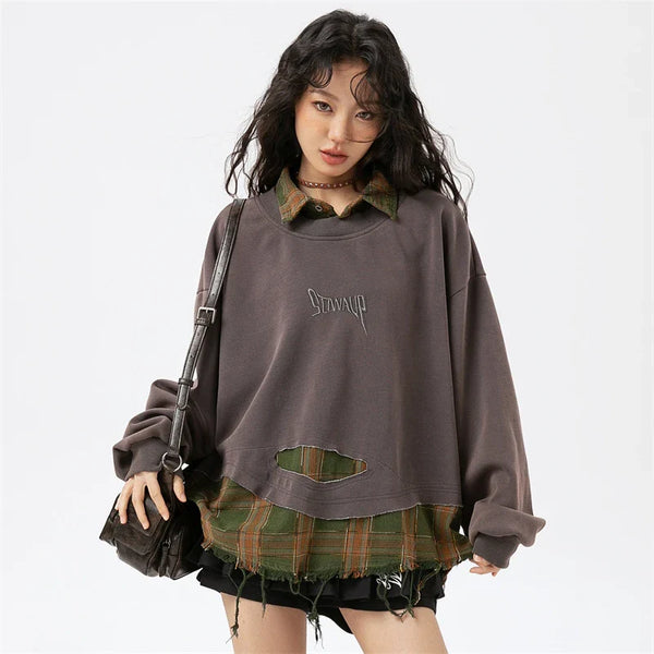 Women's Turn-Down Collar Sweatshirt
