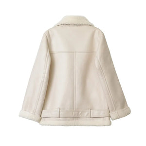 VILZSTUDIOS Warm Fur Collar Rider Jacket