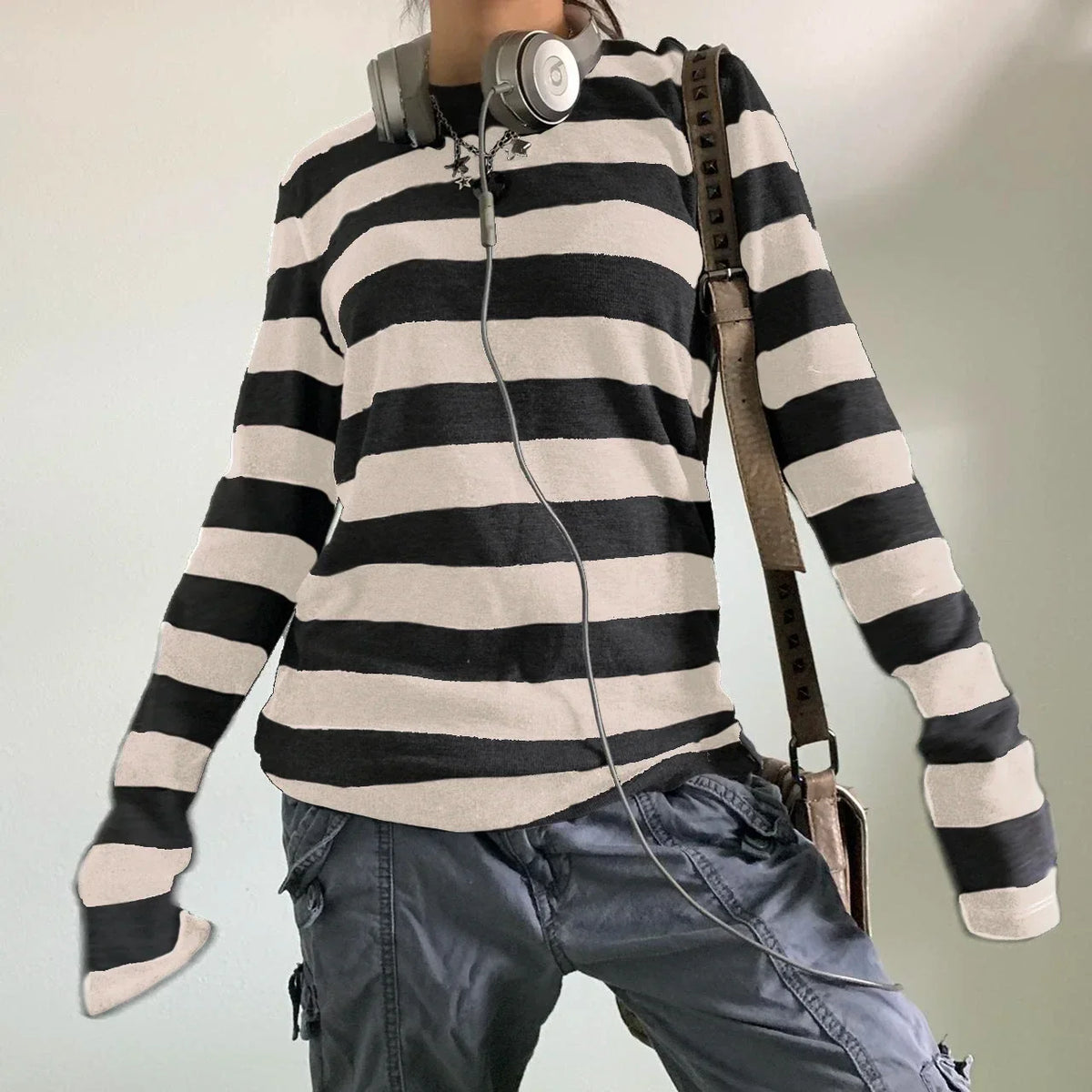 VILZSTUDIOS Y2K Striped Long Sleeve T-Shirt