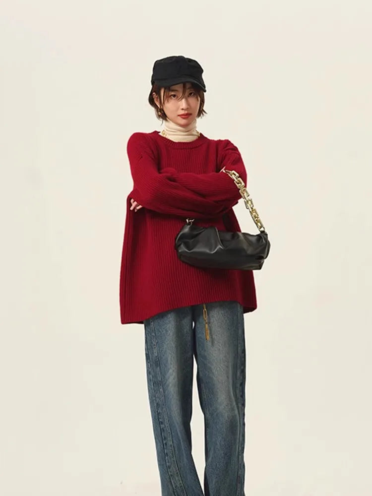 VILZSTUDIOS Retro Red Cashmere Sweater