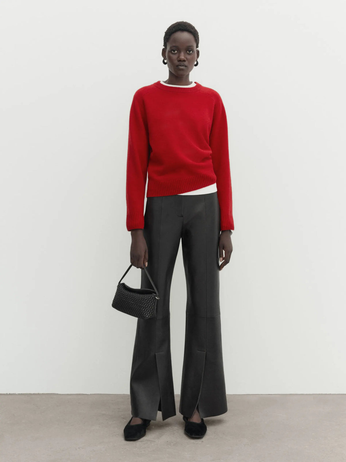 VILZSTUDIOS Red Minimalist Wool Blend Sweater