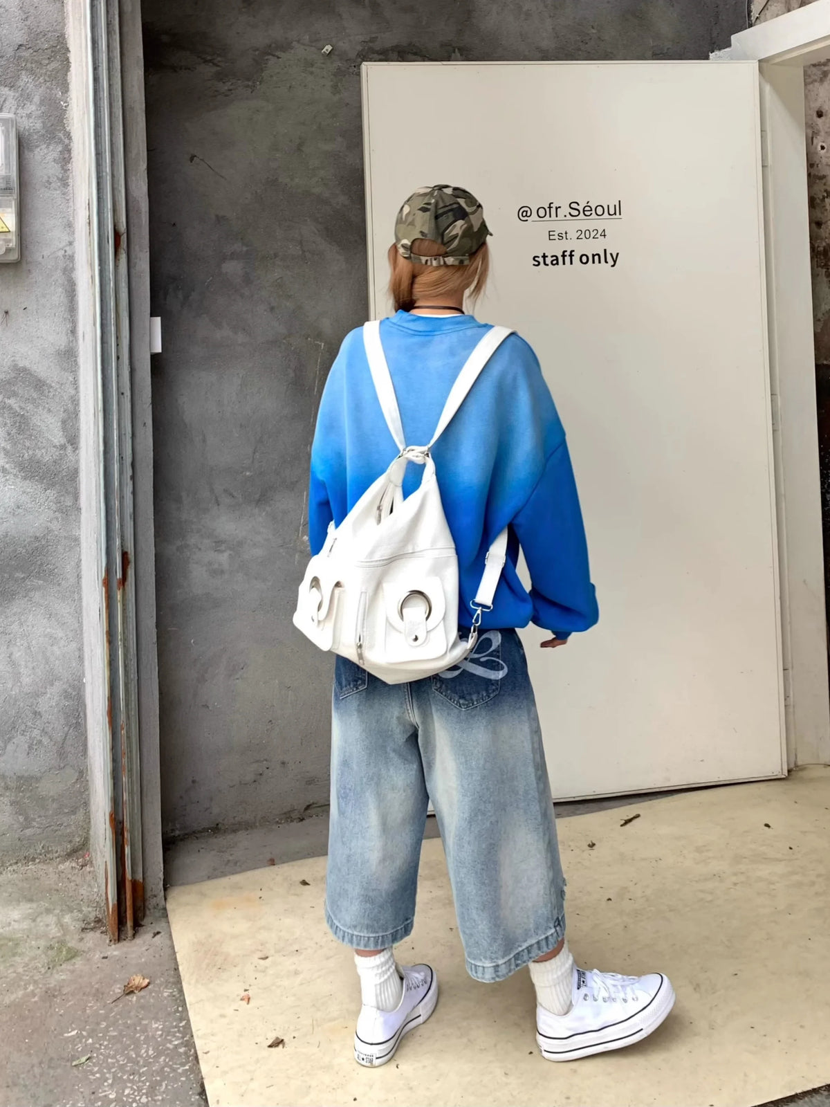 VILZSTUDIOS High Waist Ripped Wide Leg Jorts