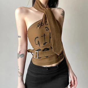 VILZSTUDIOS Vintage Slim Halter Top