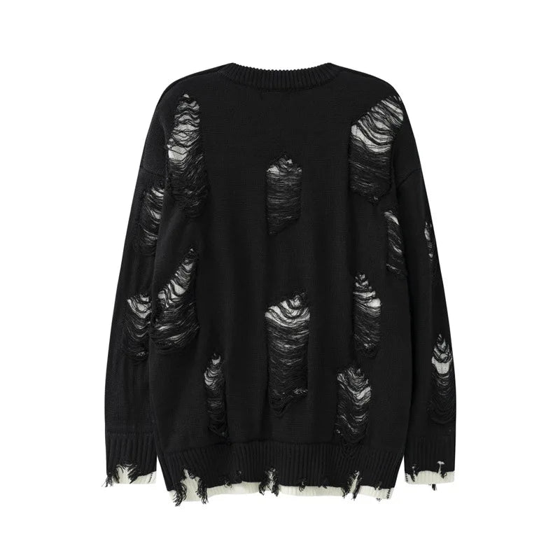 VILZSTUDIOS Oversized Distressed Knit Sweater