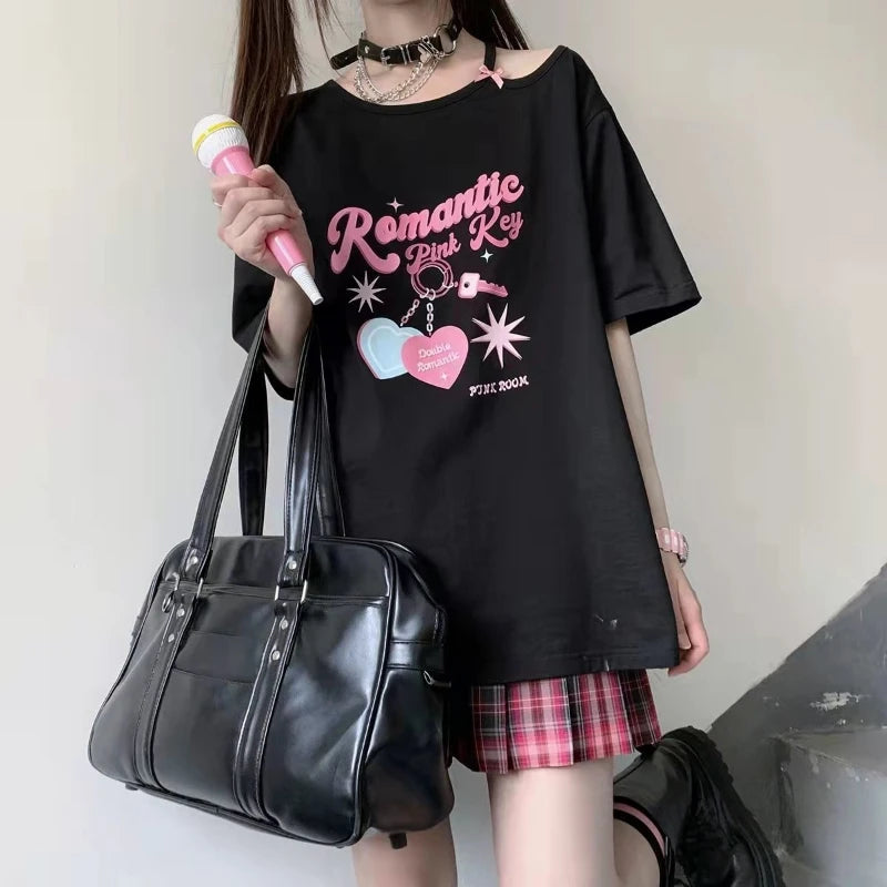 VILZSTUDIOS Sweet Bow Round Neck Romantic T-Shirt