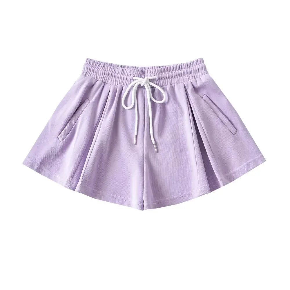 VILZSTUDIOS High Waist Flare Shorts Skirt Pants