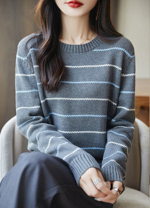 VILZSTUDIOS Classic Striped Knitted Sweater