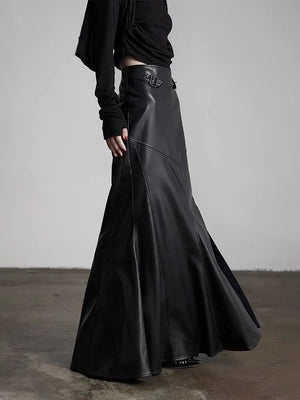 VILZSTUDIOS Luxury Black Soft PU Leather Skirt