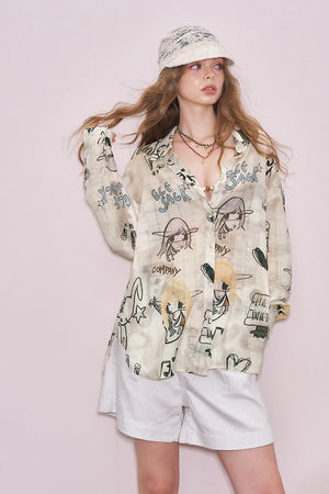 VILZSTUDIOS Original Cool Casual Lace Shirt