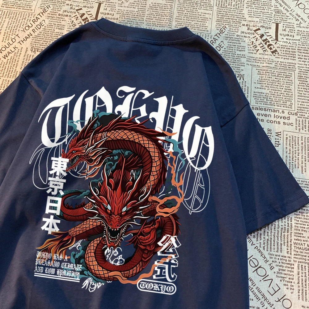 VILZSTUDIOS Vintage Dragon Cotton T-Shirt