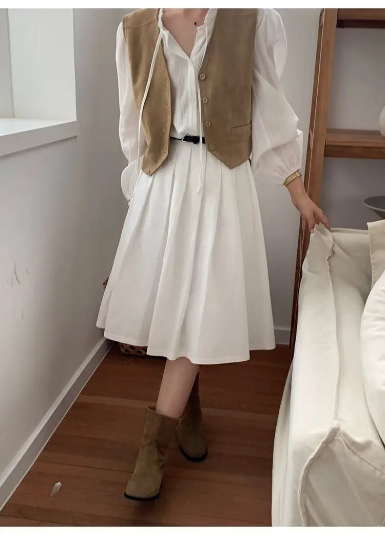 VILZSTUDIOS Cozy Vintage Loose V-Neck Vest