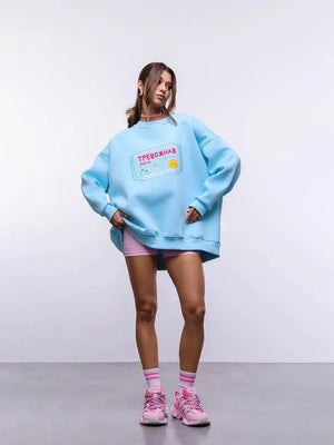 VILZSTUDIOS Casual Loose Fit Round Neck Sweater