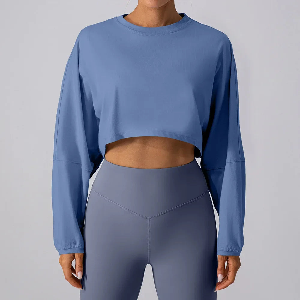VILZSTUDIOS Breathable Long Sleeve Sports Crop Top