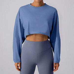 VILZSTUDIOS Breathable Long Sleeve Sports Crop Top