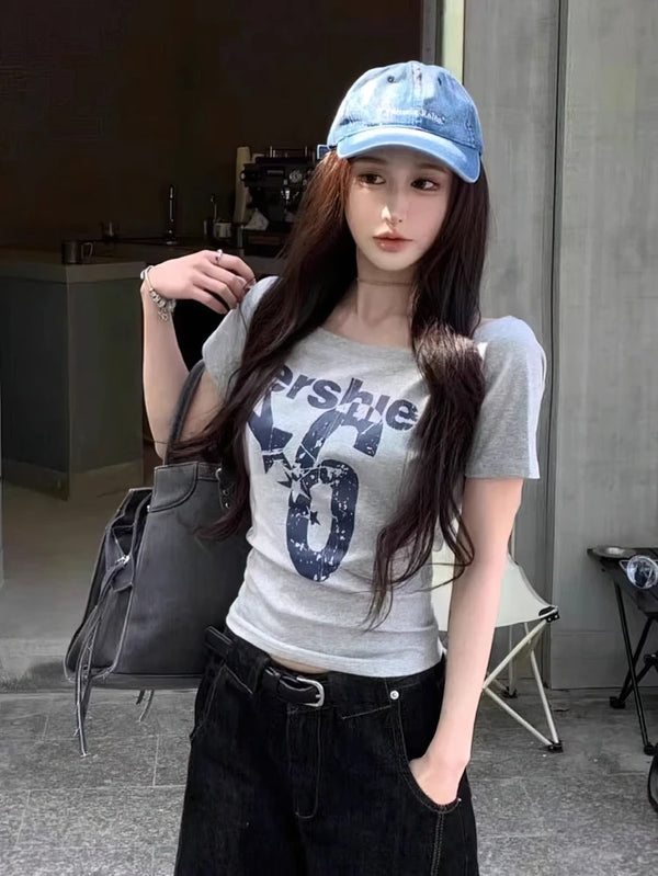 Vintage Y2K Off Shoulder T-Shirt