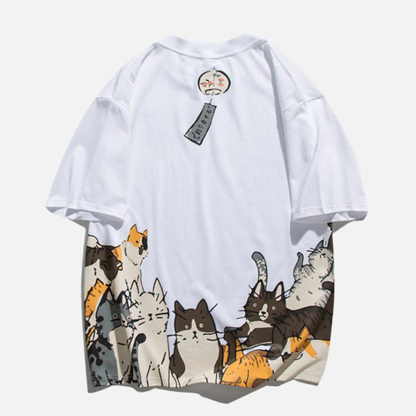 Graffiti Cat Graphic Short Sleeve T-Shirt