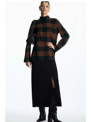 VILZSTUDIOS Woolen Plaid Knit Sweater