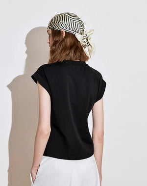 VILZSTUDIOS Lyocell Twisted Design Cotton T-Shirt