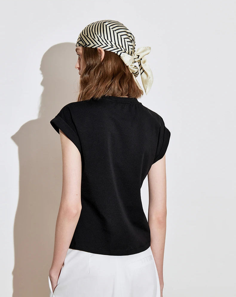 VILZSTUDIOS Lyocell Twisted Design Cotton T-Shirt