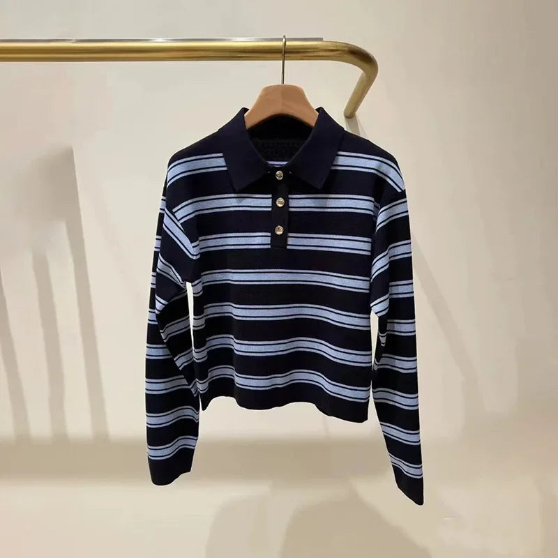 VILZSTUDIOS Contrast Color Stripes Knitted Sweater