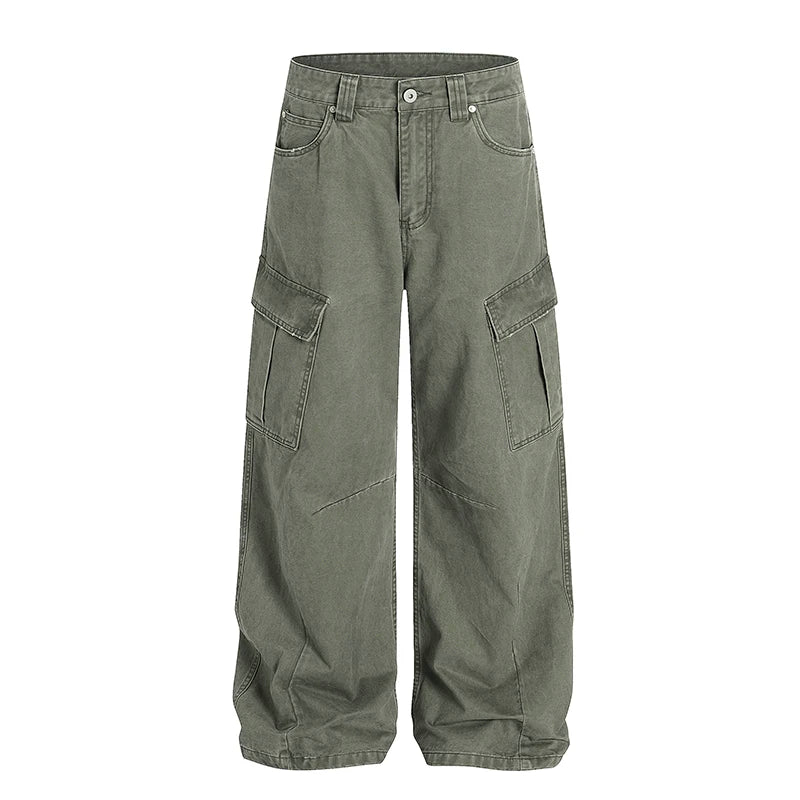 VILZSTUDIOS Loose Casual Pure Cotton Cargo Pants
