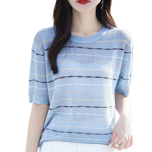 VILZSTUDIOS Striped Casual T-Shirt