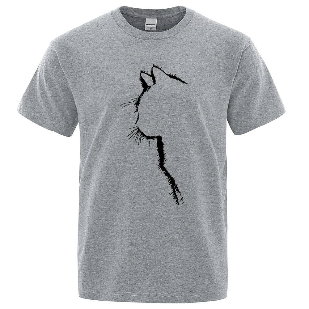 VILZSTUDIOS Shadow Printed Cat Cotton T-Shirt