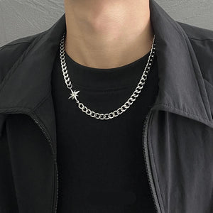 VILZSTUDIOS Men Cuban Link Titanium Steel Chain Necklace